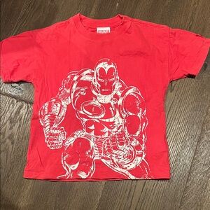 Marvel Red Tee with White Iron Man Graphic